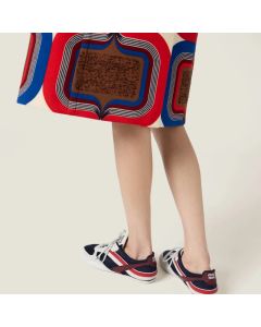 MIU MIU Gymnasium technical fabric and suede sneakers