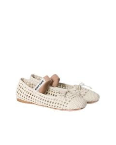 MIU MIU Woven nappa leather ballerinas