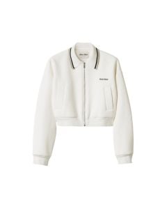 MIU MIU Bonded piqué and technical jersey blouson jacket