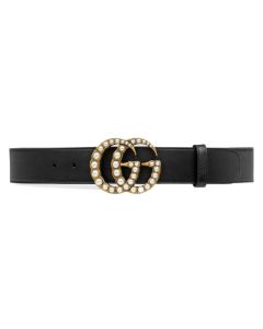 Gucci GG Marmont wide belt with pearls