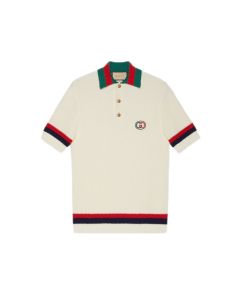 Gucci Knit cotton polo T-shirt with Web