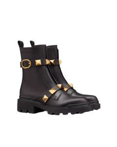Valentino ROMAN STUD CALFSKIN COMBAT BOOT