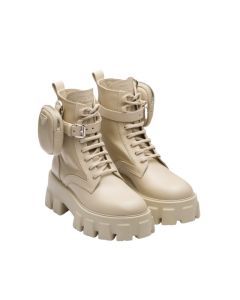 Prada Monolith leather and Re-Nylon boots with pouch