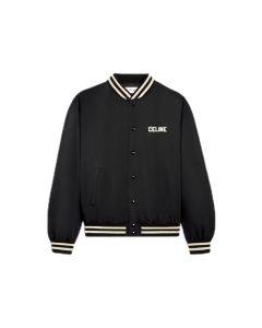loose celine teddy jacket in nylon