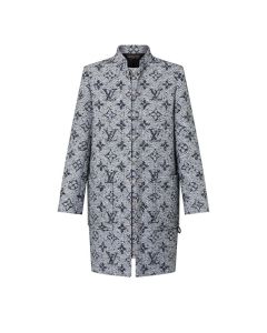 LV Monogram Tweed Straight Coat