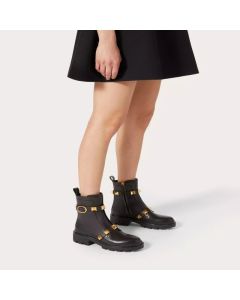 Valentino ROMAN STUD CALFSKIN COMBAT BOOT