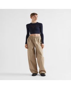 Prada Cropped silk sweater with logo