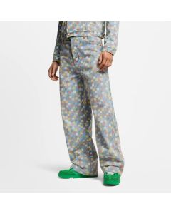 LV Damier Denim Wide-Leg Pants