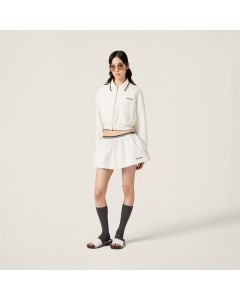 MIU MIU Bonded piqué and technical jersey blouson jacket