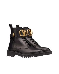 Valentino VLOGO SIGNATURE CALFSKIN COMBAT BOOT