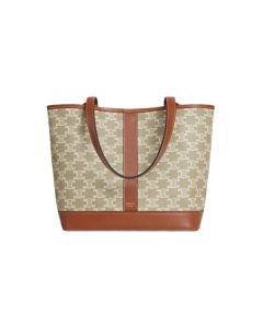 Celine SMALL CABAS IN TRIOMPHE CANVAS AND CALFSKIN