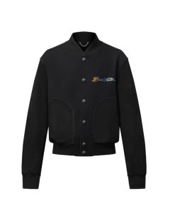LV Leather Mix Varsity Blouson
