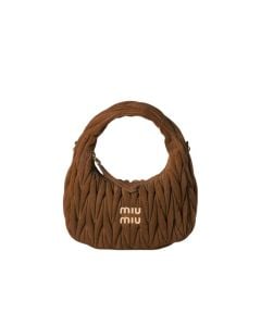 MIU MIU Wander matelassé suede bag