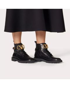 Valentino VLOGO SIGNATURE CALFSKIN COMBAT BOOT