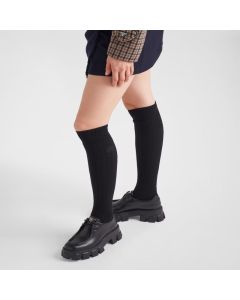 Prada Monolith brushed leather lace-up shoes