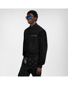 LV Leather Mix Varsity Blouson