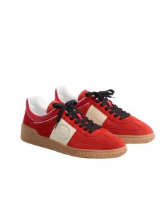Valentino UPVILLAGE LOW TOP SNEAKER IN SPLIT LEATHER AND CALFSKIN NAPPA LEATHER