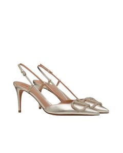 Valentino VLOGO GLOW LAMINATED NAPPA SLINGBACK PUMP 80 MM 