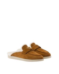 Prada Suede and shearling slippers