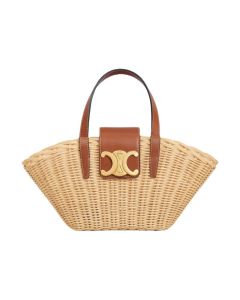 Celine TEEN COUFFIN IN WICKER AND NATURAL CALFSKIN