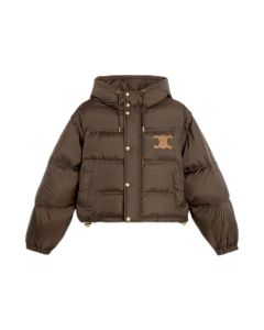 Celine Triomphe cropped down jacket in lightweight nylon