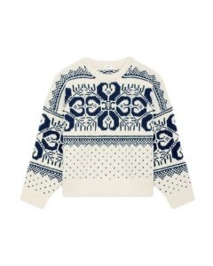 Celine crew neck sweater in fair isle wool and cashmere