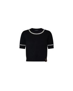 LV Beaded Trim Knit Top 