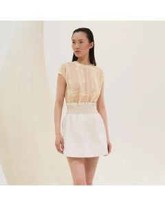 Hermès High-waisted smocked skirt