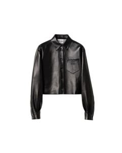 MIU MIU Plongé nappa leather shirt