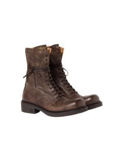 MIU MIU Leather laced booties