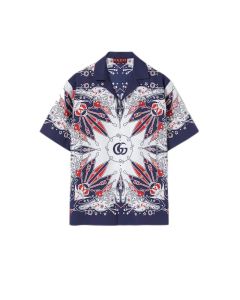 Gucci Double G bandana print cotton shirt