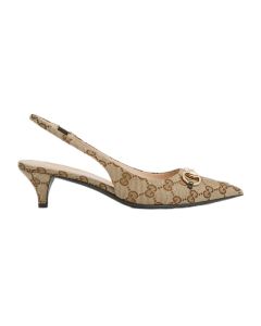 Gucci Women's GG canvas slingback pump