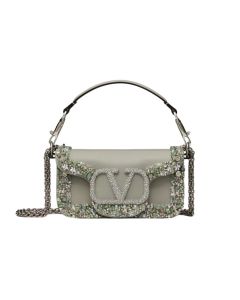 VALENTINO GARAVANI LOCÒ SMALL EMBROIDERED SHOULDER BAG