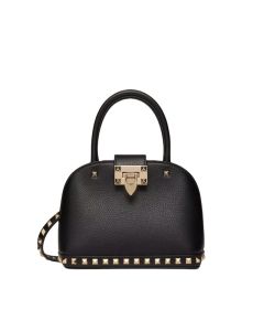 VALENTINO GARAVANI ROCKSTUD SMALL HANDBAG IN GRAINY CALFSKIN