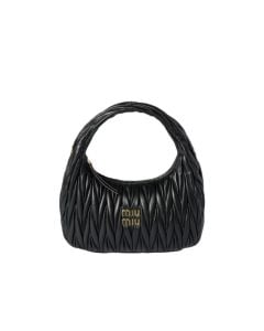 MIU MIU Wander matelassé nappa leather hobo bag