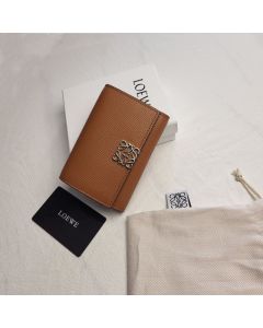 LOEWE Anagram small vertical wallet in pebble grained calfskin