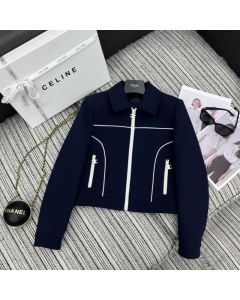 Celine chelsea blouson jacket in gauffered double wool
