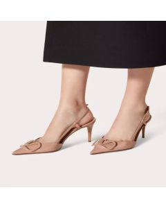 Valentino VLOGO SIGNATURE PATENT LEATHER SLINGBACK PUMP 