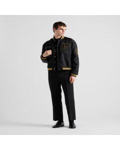 Prada Re-Nylon bomber jacket with patch
