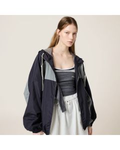 MIU MIU Technical silk zipper blouson jacket
