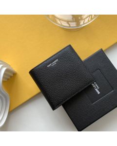 YSL SAINT LAURENT PARIS EAST/WEST WALLET WITH COIN PURSE IN GRAIN DE POUDRE LEATHER