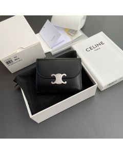 Celine SMALL FLAP WALLET TRIOMPHE IN SHINY CALFSKIN