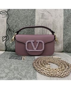 VALENTINO GARAVANI LOCÒ SMALL SHOULDER BAG WITH JEWEL LOGO
