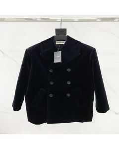 YSL Cassandre Peacoat in Cotton Velvet