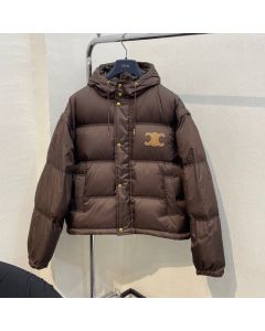 Celine Triomphe cropped down jacket in lightweight nylon