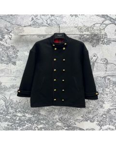 Celine egg coat in double face wool
