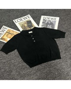 YSL POLO SHIRT CASSANDRE IN CASHMERE,WOOL. AND SILK