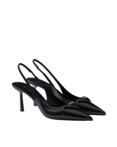Prada Brushed leather slingback pumps