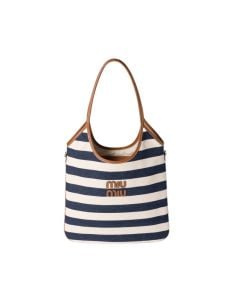 MIU MIU IVY canvas and leather tote bag