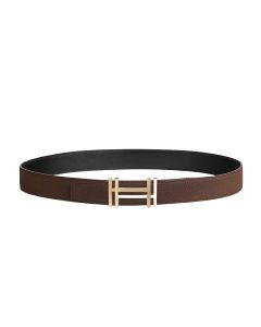 Hermès H au Carre belt buckle & Reversible leather strap 32 mm